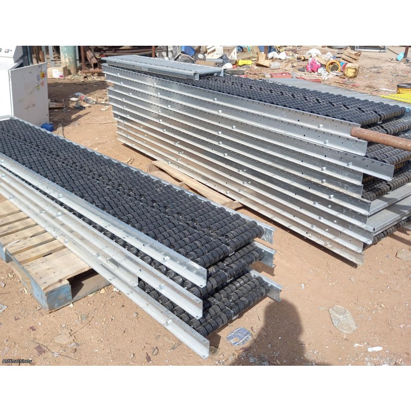 TRANSPORTADOR RODILLOS - RECTOS - RUEDAS PLASTICO NEGRAS