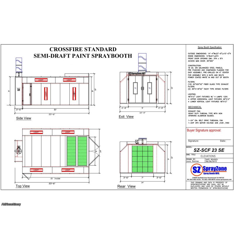 PARTE: 12557 - CABINA DE PINTURA - CERRADA - AUTOMOTRIZ - SPRAY ZONE