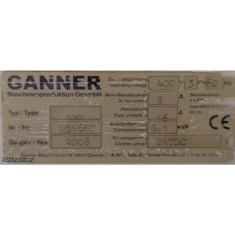 PARTE: 12600 – PERFORADORA DE BISAGRAS – GANNER 820