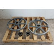 2 VOLANTES - HIERRO FUNDIDO - 25” DIAMETRO - PARA REASERRADORA - SIERRA CINTA - COOK SAW