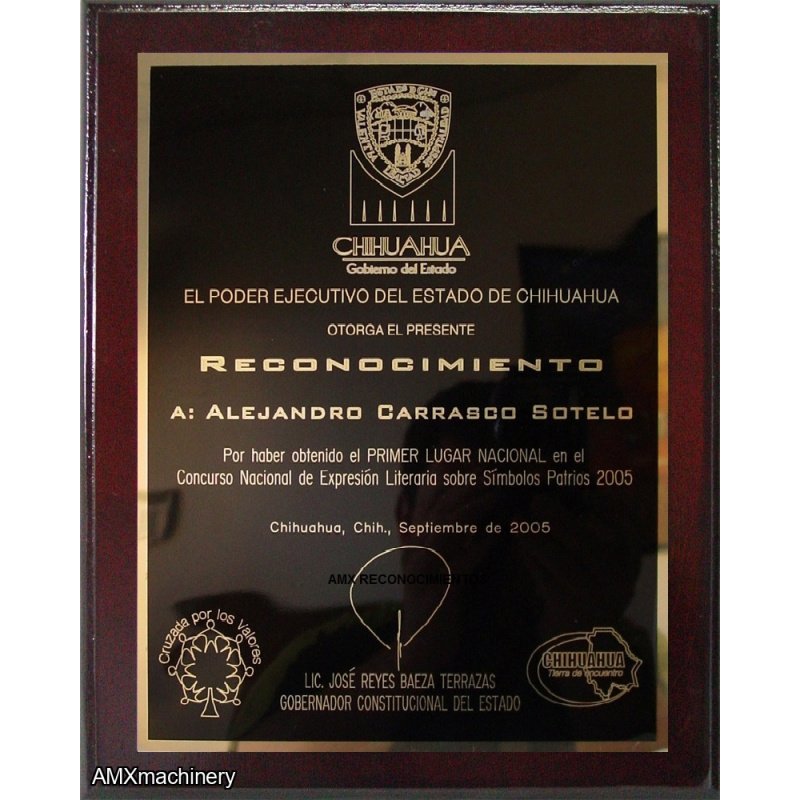 PLACA CHAPA - GRABADA